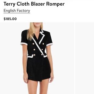 English Factory Black Jumpsuit with White Accents